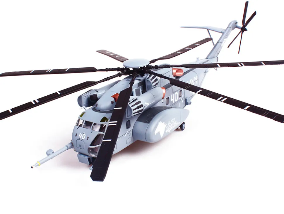 Sikorsky MH-53E Sea Dragon Helicopter "United States Navy, Black Stallions, Tail Number 40" Light Gray 1/72 Diecast Model by Panzerkampf