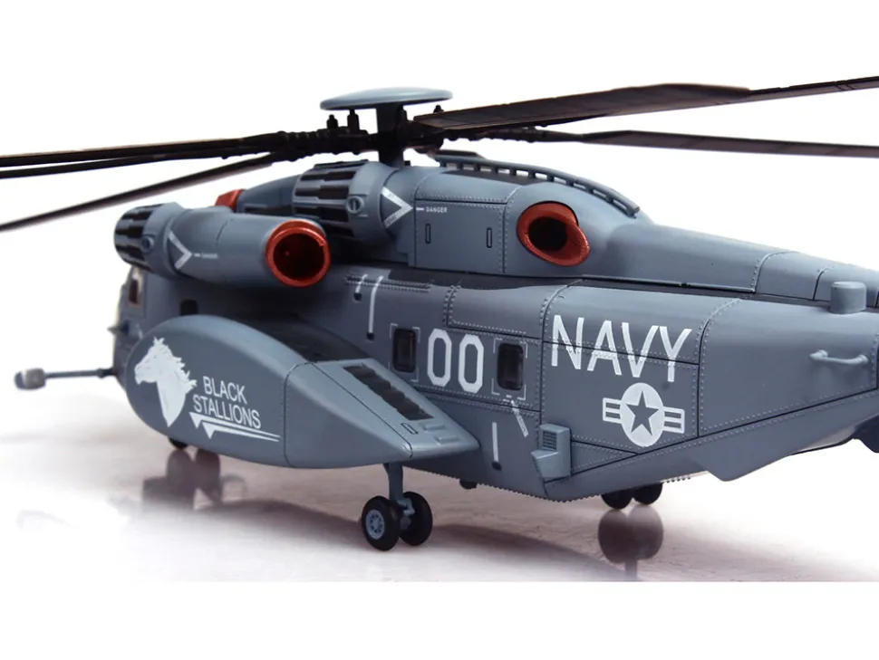 Sikorsky MH-53E Sea Dragon Helicopter "United States Navy, Black Stallions, Tail Number 00" Light Gray 1/72 Diecast Model by Panzerkampf
