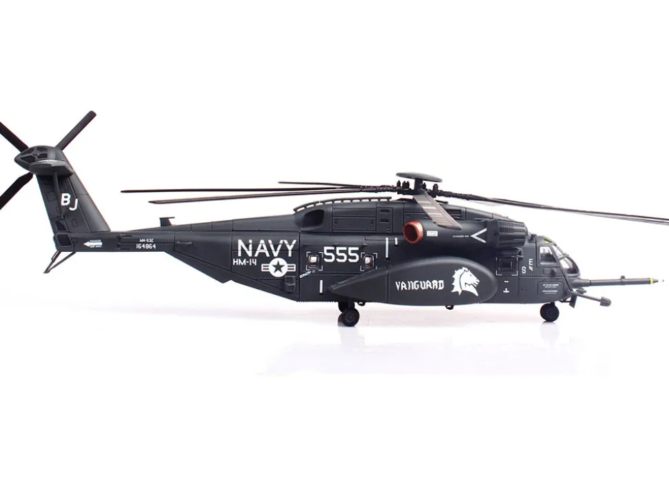 Sikorsky MH-53E Sea Dragon Helicopter "United States Navy, Vanguard, Tail Number 555" Dark Gray 1/72 Diecast Model by Panzerkampf