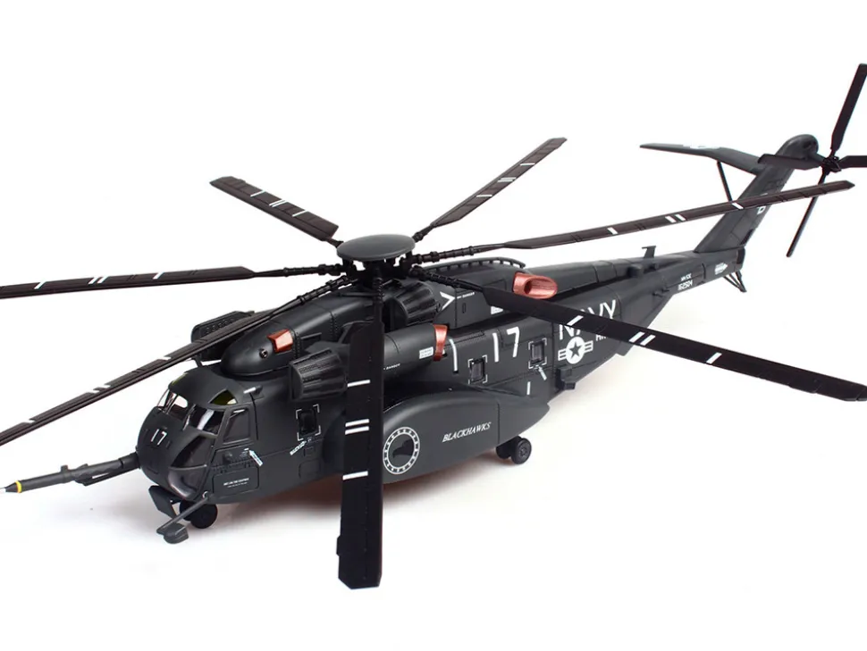 Sikorsky MH-53E Sea Dragon Helicopter "United States Navy, Blackhawks, Tail Number 17" Dark Gray 1/72 Diecast Model by Panzerkampf