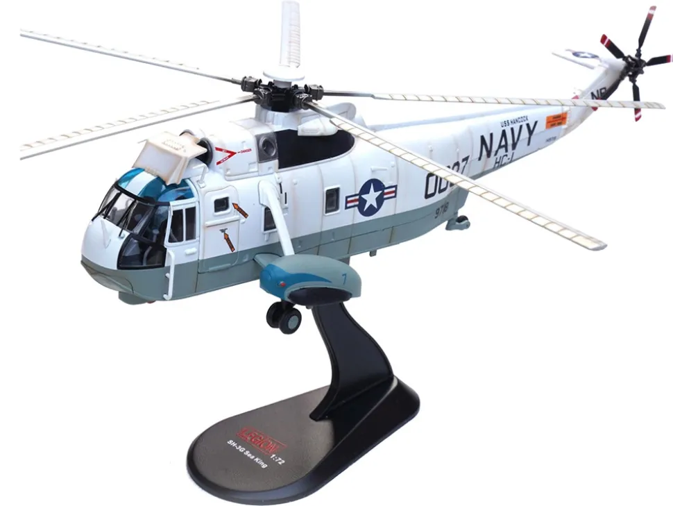 Sikorsky SH-3G Sea King Helicopter "149718-NF 0037, Helicopter Combat Support Squadron 1 (HC-1), Fleet Angels, USS Hancock (CVA-19)" (1970s) United States Navy 1/72 Diecast Model by Legion