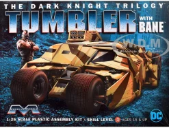 Skill 3 Model Kit Batmobile Tumbler with Bane Figure "Batman Dark Knight Trilogy" Movie Franchise 1/25 Scale Model by Moebius