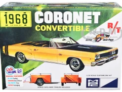 Skill 2 Model Kit 1968 Dodge Coronet R/T Convertible with Haul-Away Trailer 1/25 Scale Model MPC MPC978