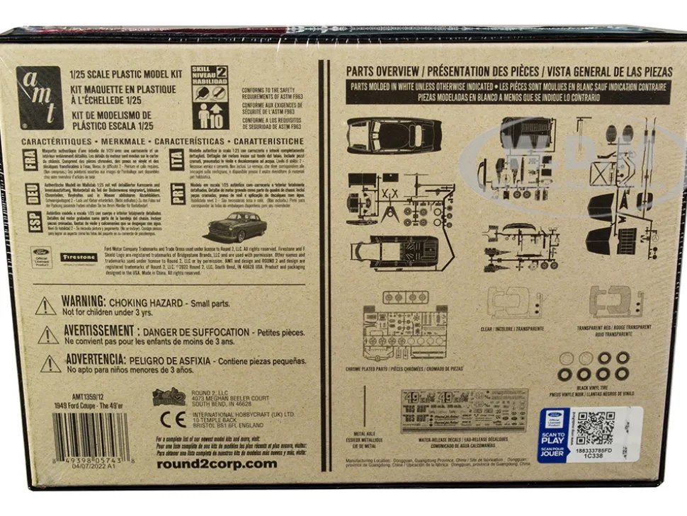 Skill 2 Model Kit 1949 Ford Coupe The 49'er 3-in-1 Kit 1/25 Scale Model AMT AMT1359