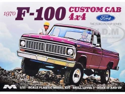 Skill 3 Model Kit 1970 Ford F-100 Custom Cab 4x4 Pickup Truck 1/25 Scale Model by Moebius