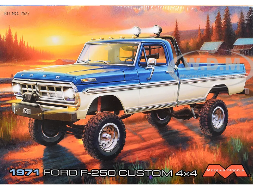 Skill 3 Model Kit 1971 Ford F-250 Custom Lifted 4x4 Pickup Truck 1/25 Scale Model by Moebius