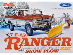 Skill 3 Model Kit 1972 Ford F-250 Ranger XLT Pickup Truck with Snow Plow 1/25 Scale Model by Moebius