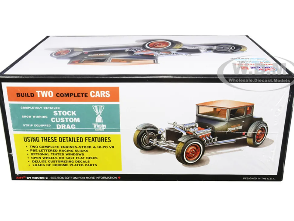 Skill 2 Model Kit 1925 Ford Model T Chopped Set of 2 pieces 1/25 Scale Model AMT AMT1167