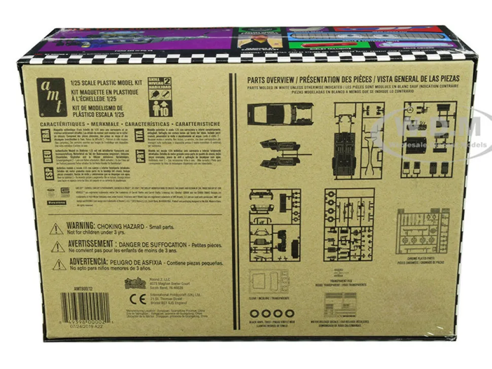 Skill 2 Model Kit 1967 Ford Mustang Shelby GT350 White 1/25 Scale Model AMT AMT800