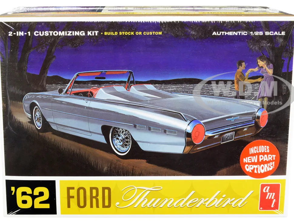 Skill 2 Model Kit 1962 Ford Thunderbird 2-in-1 Kit 1/25 Scale Model AMT AMT682
