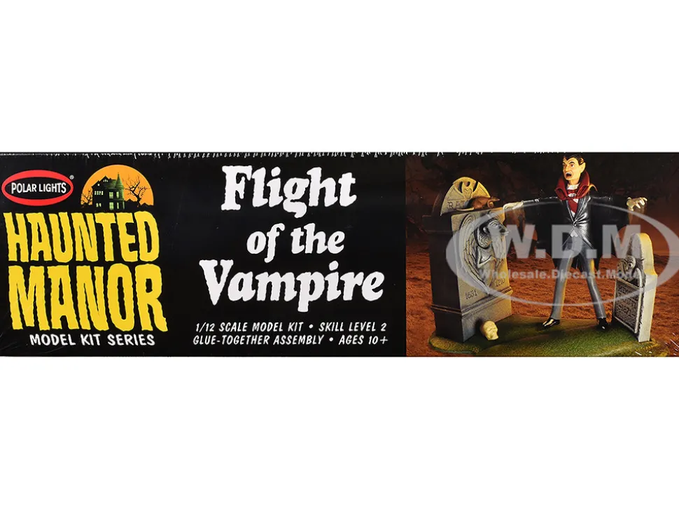 Skill 2 Model Kit Haunted Manor "Flight of the Vampire" Diorama Set 1/12 Scale Model by Polar Lights