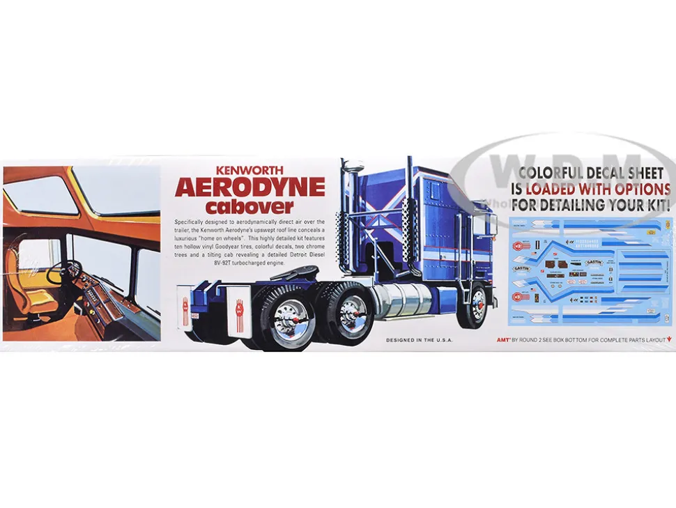 Skill 3 Model Kit Kenworth Aerodyne Cabover Truck Tractor 1/25 Scale Model by AMT
