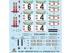 Skill 3 Model Kit Mercedes Benz 450 SLC Winner Rallye Bandama Ivory Coast 1979 1/24 Scale Model Italeri 3632