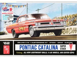 Skill 2 Model Kit 1962 Pontiac Catalina Super Stock 3-in-1 Kit 1/25 Scale Model by AMT
