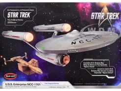 Skill 2 Model Kit U.S.S. Enterprise NCC-1701 Spaceship "Star Trek" (1966) TV Series 1/1000 Scale Model by Polar Lights