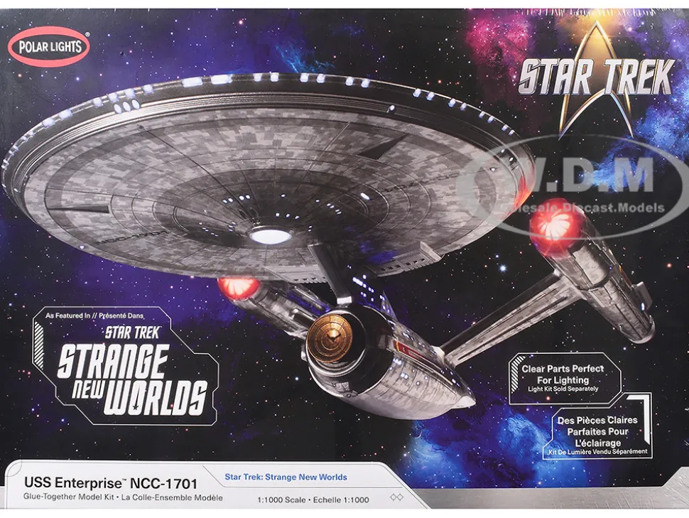 Skill 2 Model Kit USS Enterprise NCC-1701 Spacecraft "Star Trek: Strange New Worlds" (2022-Current) TV Series 1/1000 Scale Model by Polar Lights
