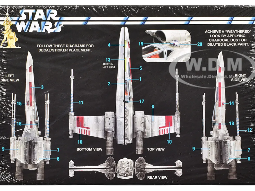 Skill 2 Snap Model Kit Luke Skywalker X-Wing Fighter "Star Wars: A New Hope" (1977) Movie 1/63 Scale Model by MPC