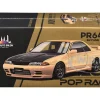 Skyline GT-R R32 RHD (Right Hand Drive) Chrome Gold with Carbon Hood "Tokyo Auto Salon 2025" 1/64 Diecast Model Car by Pop Race