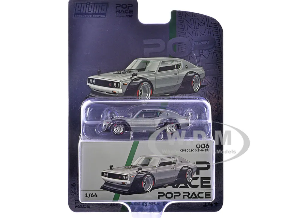 Skyline KPGC110 "Kenmeri" RHD (Right Hand Drive) Raw Metal "Enigma Exclusive Edition" 1/64 Diecast Model Car by Pop Race