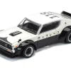 Skyline KPGC110 "Kenmeri" RHD (Right Hand Drive) "Japan National Police Agency Livery" Black and White 1/64 Diecast Model Car by Pop Race