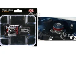 Small Block 350 Engine and Transmission Replica from "1967 Chevrolet K-10 Pickup Truck" 1/18 Model by ACME