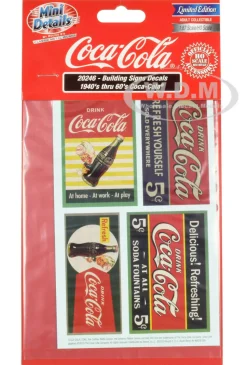 1940's Thru 60's Coca Cola Building Signs Decals 1/87 HO Scale Models Classic Metal Works 20246