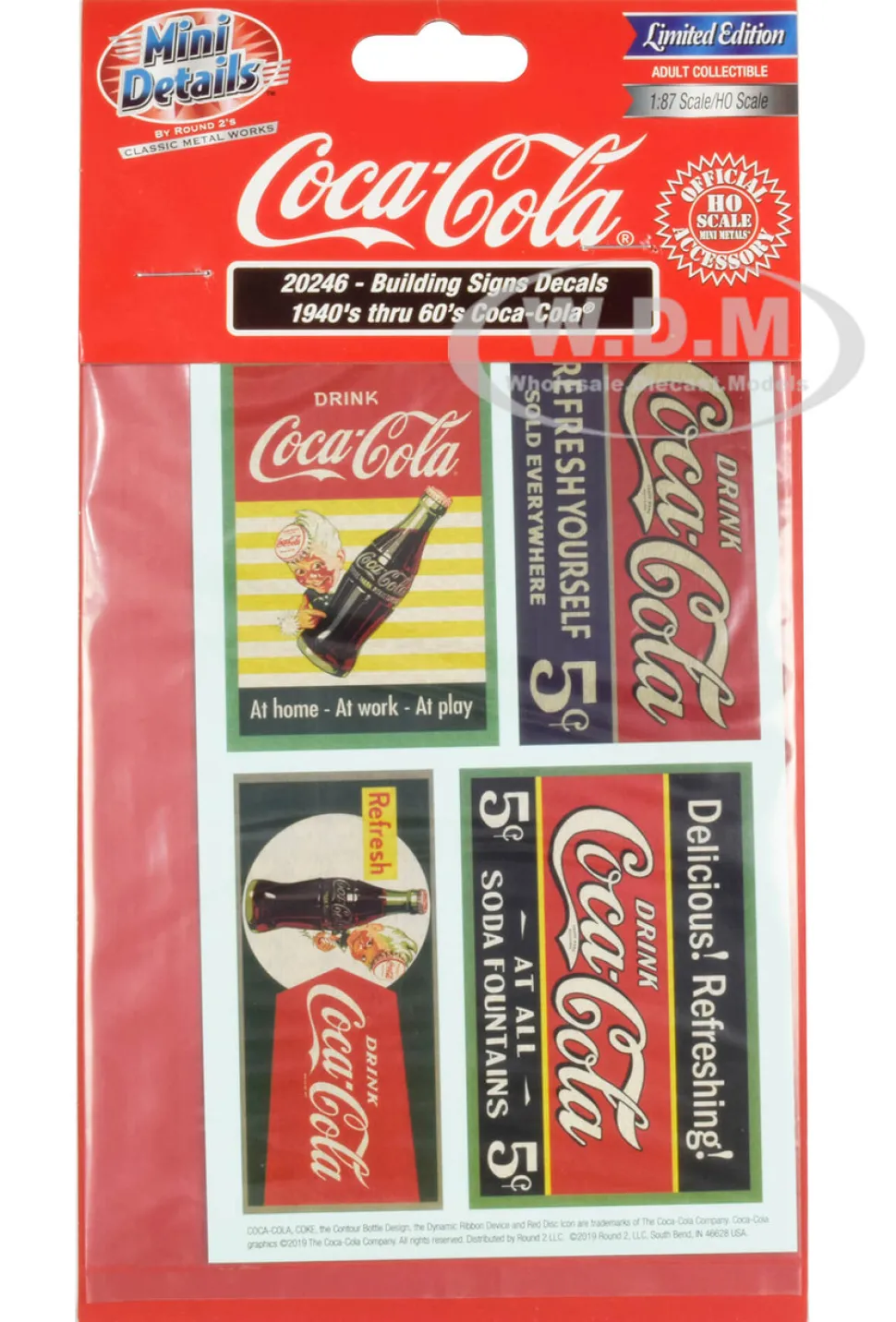 1940's Thru 60's Coca Cola Building Signs Decals 1/87 HO Scale Models Classic Metal Works 20246