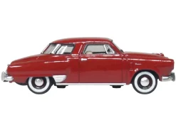 1950 Studebaker Champion Starlight Coupe Commanche Red 1/87 (HO) Scale Diecast Model Car by Oxford Diecast