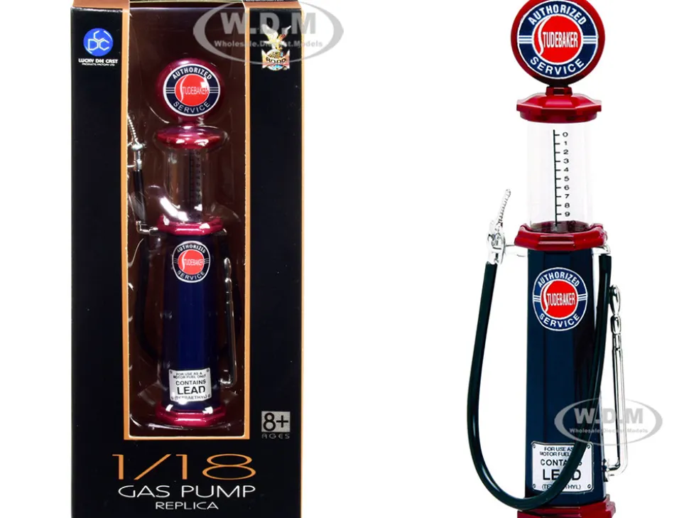 Studebaker Vintage Cylinder Gas Pump 1/18 Diecast Replica Road Signature 98652