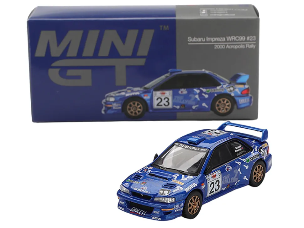 Subaru Impreza WRC99 #23 Richard Burns - Roger Freeman "Acropolis Rally" (2000) Limited Edition 1/64 Diecast Model Car by Mini GT