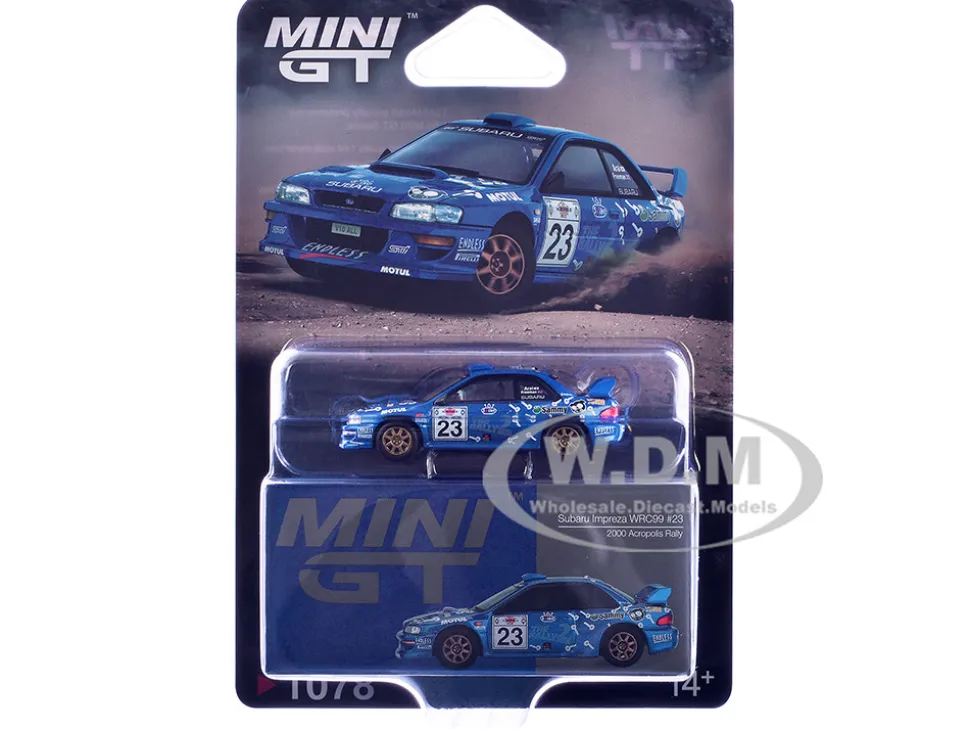 Subaru Impreza WRC99 #23 Richard Burns - Roger Freeman "Acropolis Rally" (2000) Limited Edition 1/64 Diecast Model Car by Mini GT