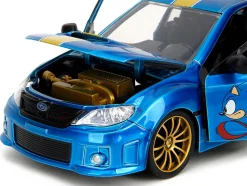 2012 Subaru Impreza WRX STI Blue Metallic with Graphics and Sonic The Hedgehog Diecast Figure