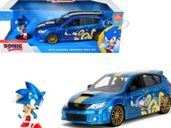 2012 Subaru Impreza WRX STI Blue Metallic with Graphics and Sonic The Hedgehog Diecast Figure