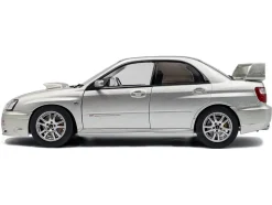 2004 Subaru Impreza WRX STI RHD (Right Hand Drive) Premium Silver Effect 1/18 Diecast Model Car by Solido