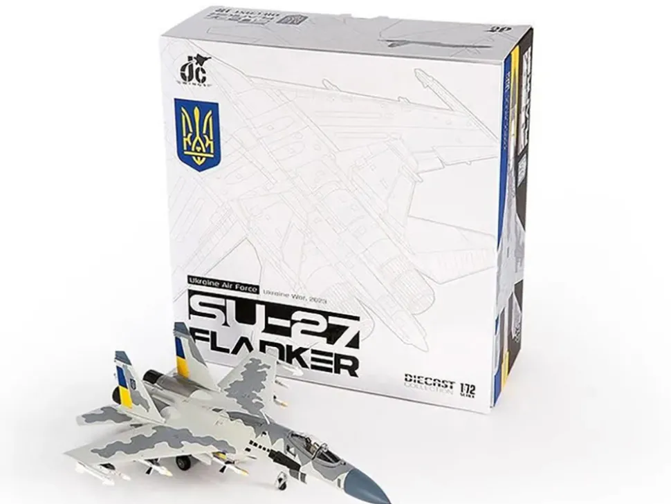 Sukhoi Su-27 Flanker Aircraft "Ukraine War" (2023) Ukrainian Air Forces 1/72 Diecast Model by JC Wings