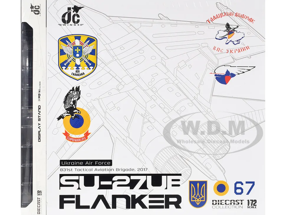 Sukhoi Su-27UB Flanker Aircraft "831st Tactical Aviation Brigade" (2017) Ukrainian Air Forces 1/72 Diecast Model by JC Wings