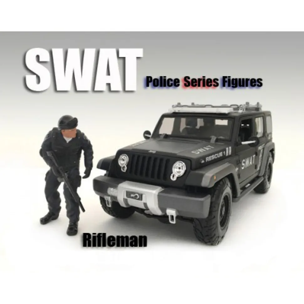 SWAT Team Rifleman Figure For 1:18 Scale Models American Diorama 77420