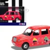 The Beatles London Taxi RHD (Right Hand Drive) "Christmas Taxi" Red with Graphics Diecast Model Car by Corgi