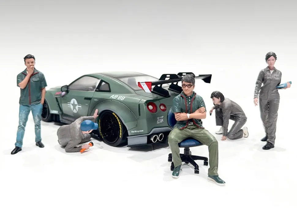 Top Tuners 5 piece Figure Set "Premium" Series for 1/18 Scale Models by American Diorama