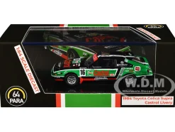 1984 Toyota Celica Supra #16 "Castrol Livery" Black and Green with Graphics 1/64 Diecast Model Car by Paragon Models