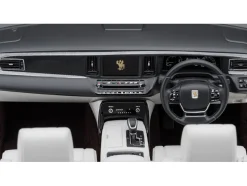 Toyota Century Open Car Convertible RHD Right Hand Drive Black with White Interior 1/18 Model Car Autoart 79531
