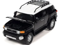 2007 Toyota FJ Cruiser Black Diamond with White Top and Roofrack Classic Gold Collection Series Limited Edition 1/64 Diecast Model Car Johnny Lightning JLCG030-JLSP278B