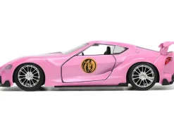 Toyota FT-1 Concept Pink Metallic Pink Ranger Diecast Figurine Power Rangers Hollywood Rides Series 1/32 Diecast Model Car Jada 33079