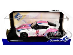 2024 Toyota GR Supra "Itasha" White with Graphics "StreetFighters" 1/18 Diecast Model Car by Solido