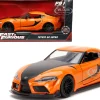 Toyota GR Supra Orange Black Stripes Fast & Furious 9 F9 2021 Movie 1/32 Diecast Model Car Jada 32016
