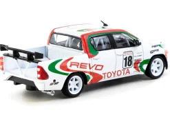 Toyota Hilux Pickup Truck RHD (Right Hand Drive) #18 White with Red and Green Graphics "Hobby64" Series 1/64 Diecast Model Car by Tarmac Works