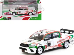 Toyota Hilux Pickup Truck RHD (Right Hand Drive) #18 White with Red and Green Graphics 