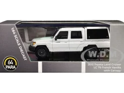 2012 Toyota Land Cruiser LC 79 French Vanilla White with Canopy 1/64 Diecast Model Car by Paragon Models
