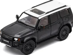 Toyota Land Cruiser Prado 250 Black with White Top 1/64 Diecast Model Car by GCD