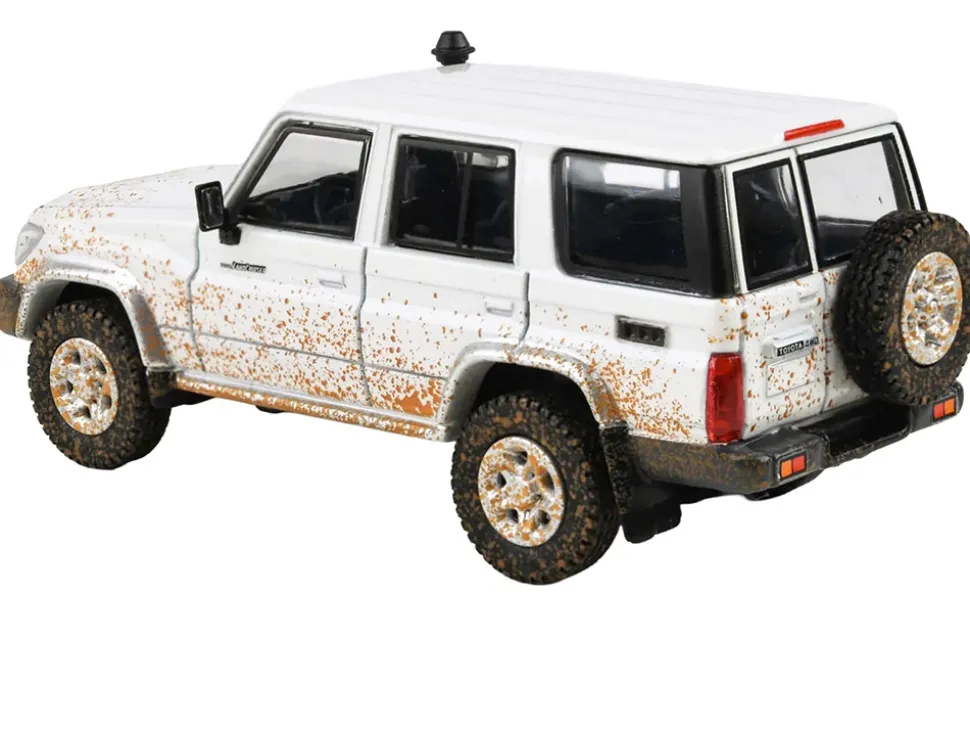 2014 Toyota Land Cruiser 76 White (Dirty Off Road Effect) 1/64 Diecast Model Car by Paragon Models